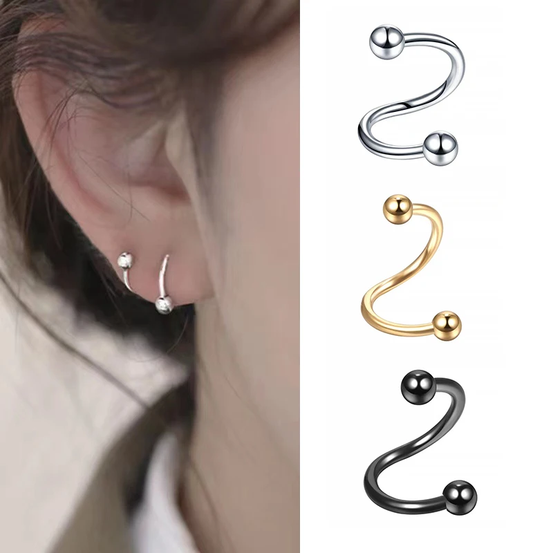 Stainless Steel Nose Ring Piercing Horseshoe Spike Septum Piercing Lip Tragus Helix Piercing Body Piercing Ring Hip Hop 