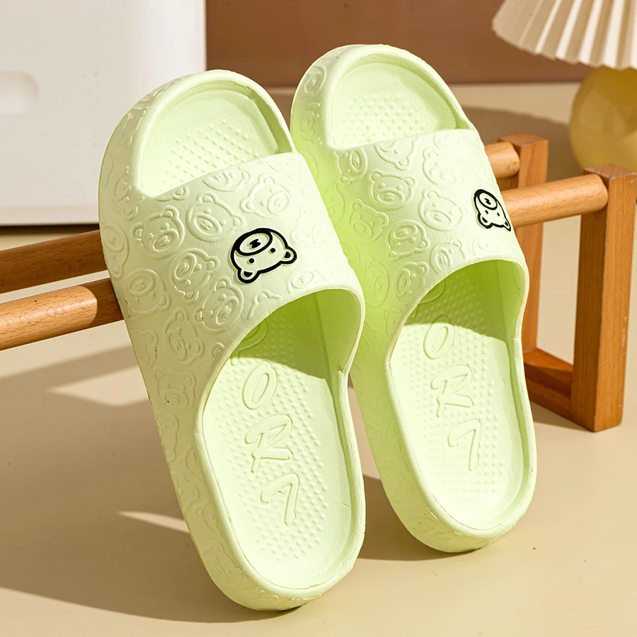 Zomer Mode Heren Slippers Afdrukken Kleine Beer Sandalen Indoor Badkamer Antislip Zachte Vrouwen Slaapzaal Casual Schoenen Paar - afbeelding 1