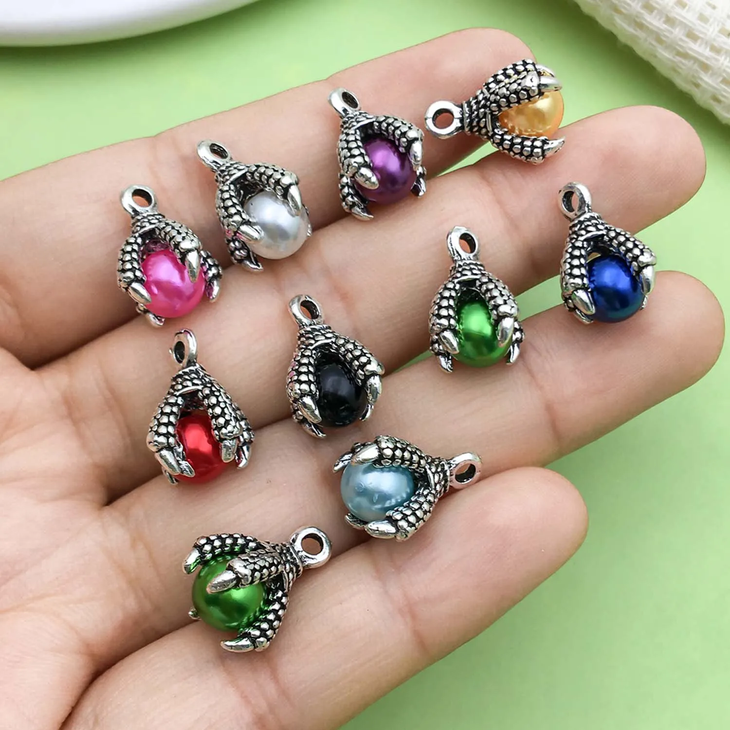 20pcs Colorful Alloy Dragon Claw Charms