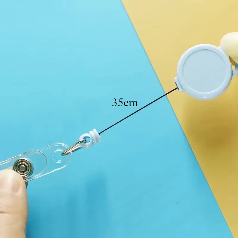 3pcs Mini Retractable Badge Reel ID Name Tag Card Keychain Holder Student Nurse Staff Work Permit Holder