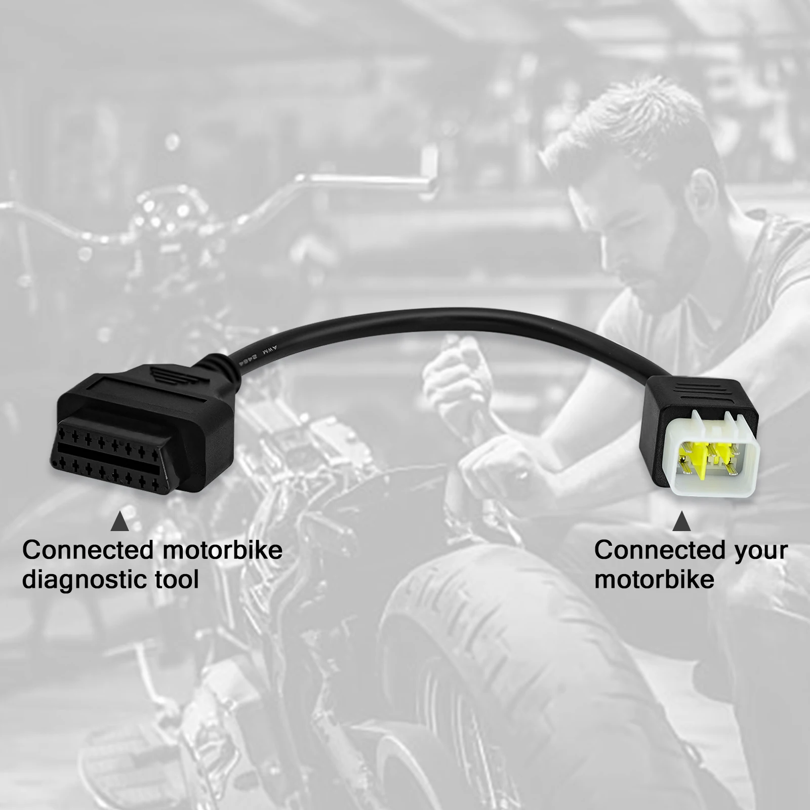 Diagnosekabel für Delphi ECU 6-Pin OBDII Diagnoseadapterkabel für Benelli TNT 25/135/300/600, GT600, 302R, TRK502 Motorrad – Detail 6