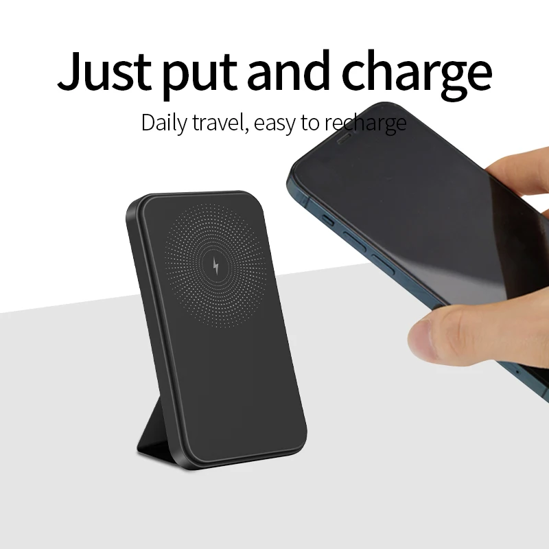 Bracket type magnetic wireless charging treasure 5000 mAh mobile phone portable power bank