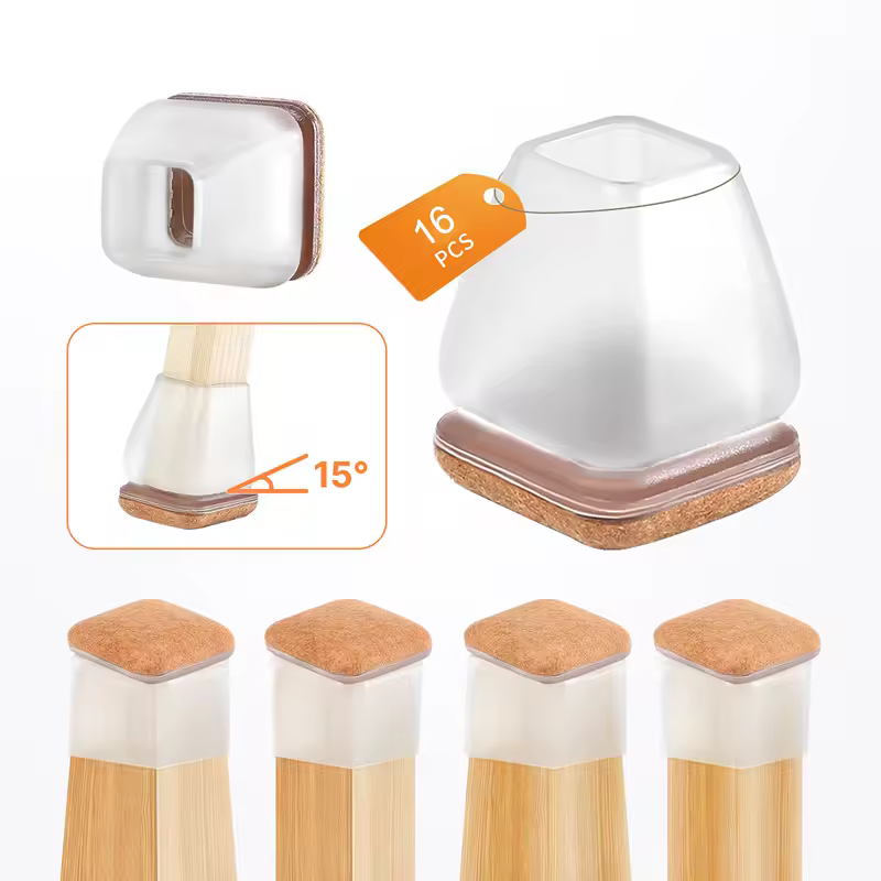 16PCS Chair Leg Floor Protectors with Thick Wrap Felt Pads Silicone Furniture Foot Cover Table Feet  Protect Floors - Image 7