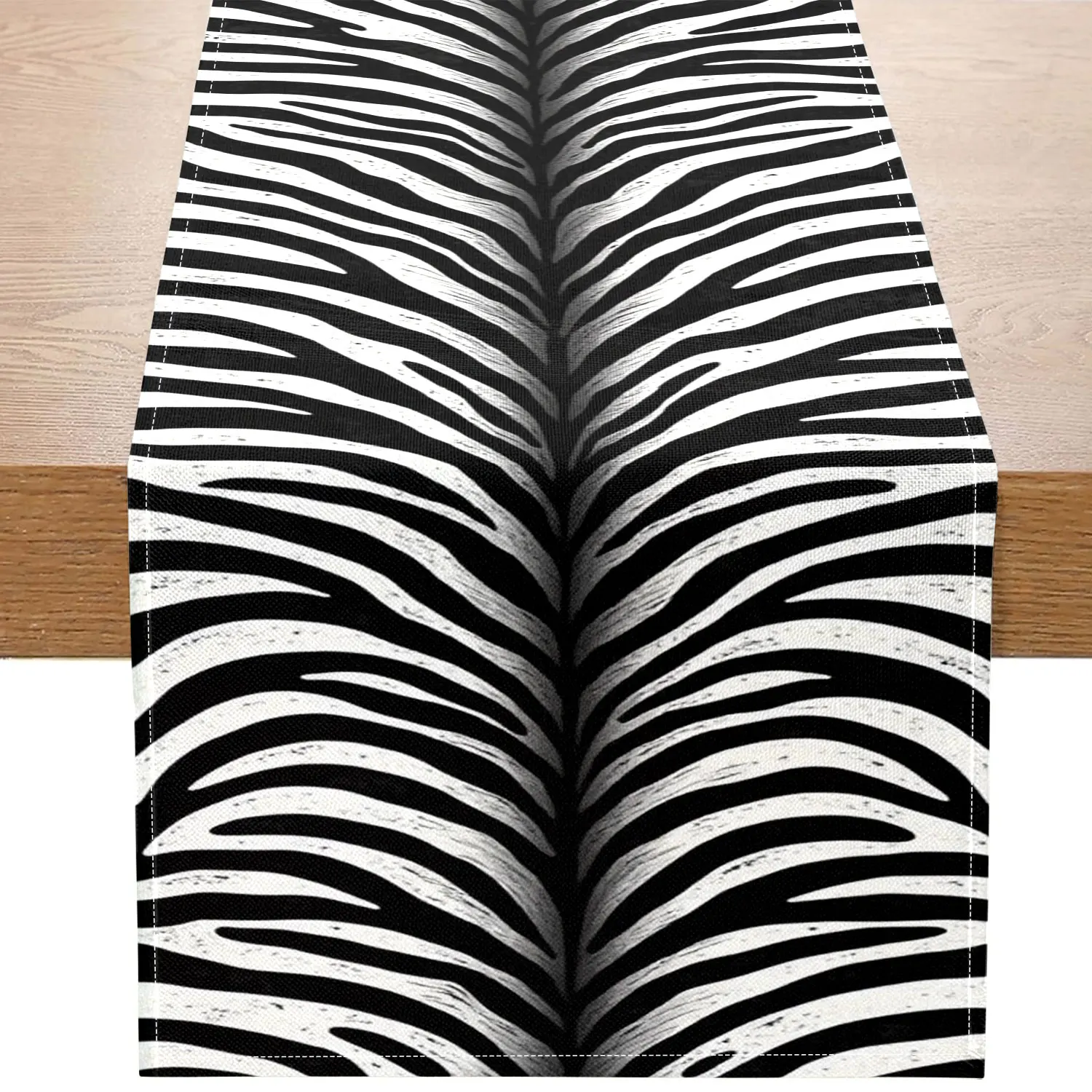 1 Piece of Zebra Pattern Table Flag, Black and White Zebra Pattern, Suitable for Wild Style Home Decoration, Animal Theme Party, Fashion Style Restaurant Decoration, Creative Studio Display, Trendyy Cultural and Creative Store Display, Wild Theme Party, Home Personalized Corner Decoration