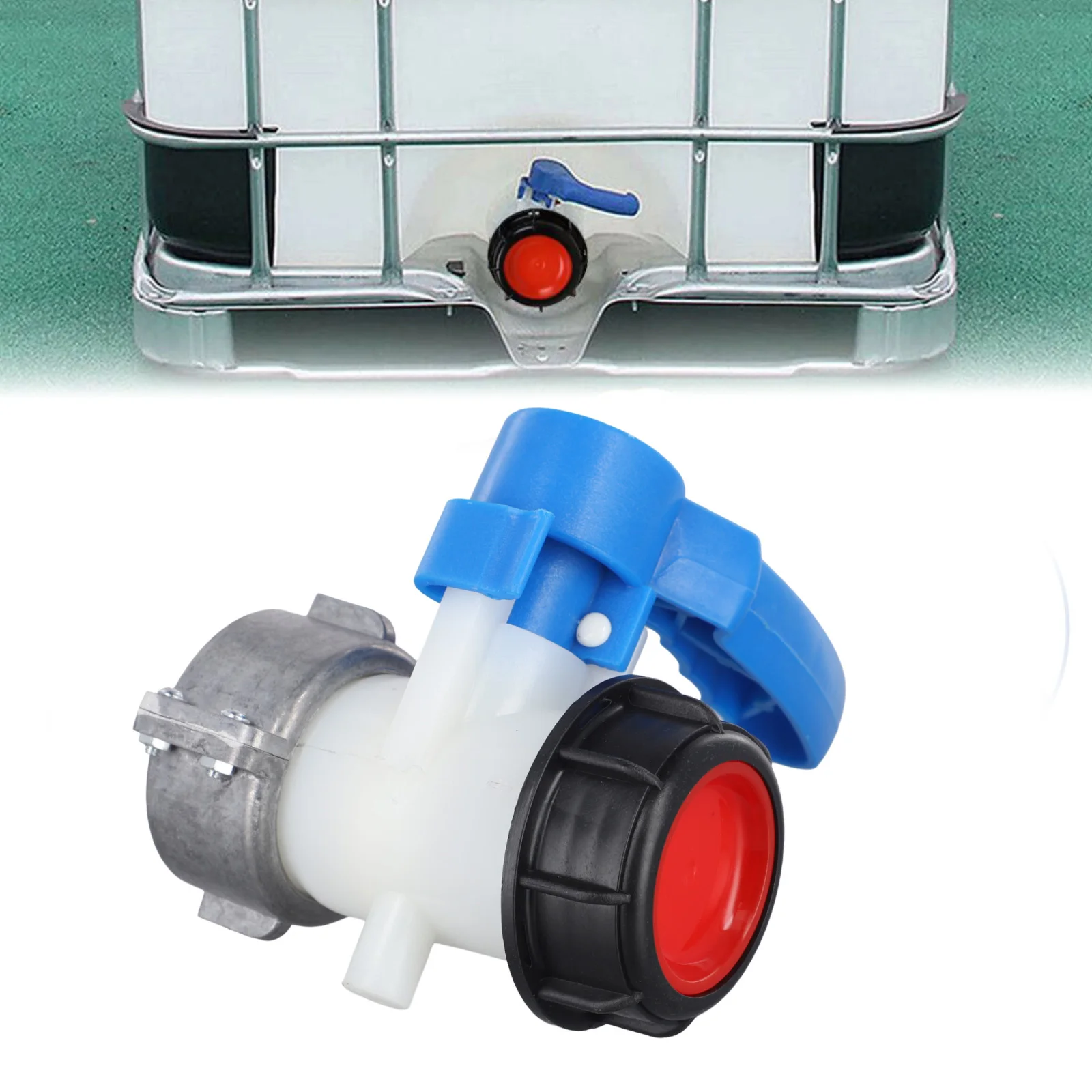 Replacement 62mm IBC Standard Tap Outlet Valve for Stillage Tanks and Liquid Storage with Plastic and Aluminum