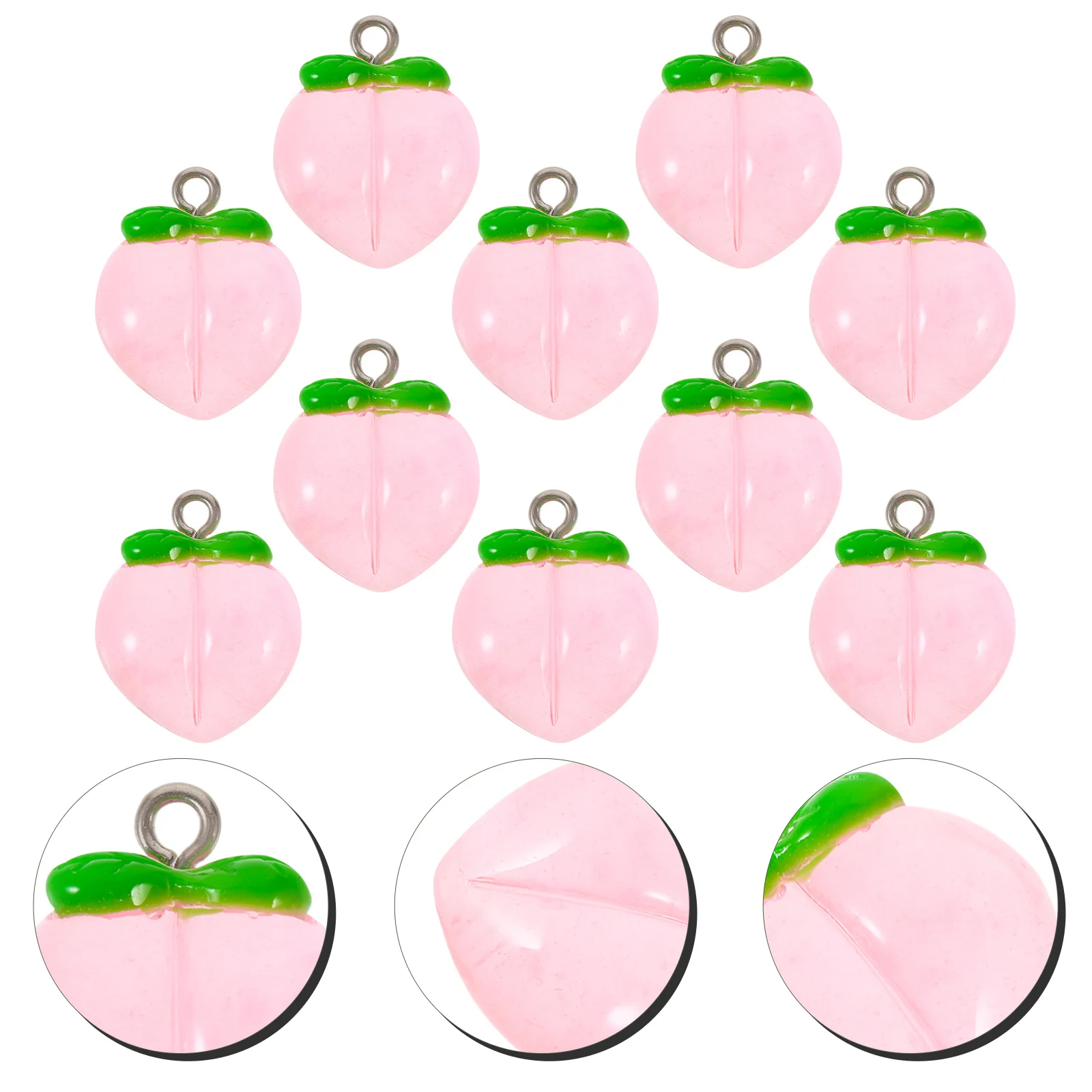 10 قطعة دلايات فاكهة الخوخ قلادة واقعية عالية DIY بها بنفسك مجوهرات أقراط قلادة صنع الحرفية السحر السائبة الملحقات