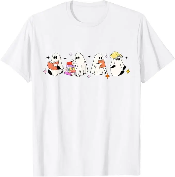 Cute Boo Ghost Read More Books, Funny Halloween, Book Lover Unisex T-Shirt