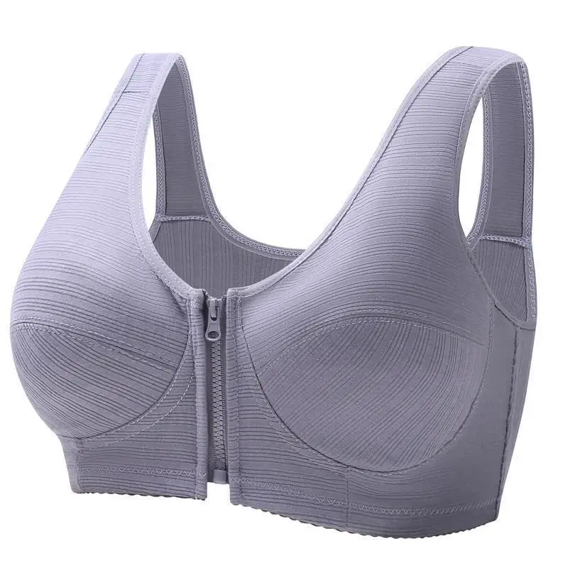 Women Bralette Front Zipper Closure Bra Push Up Breathable Underwear Wireless Thin Seamles Plus Size Shapers Bra