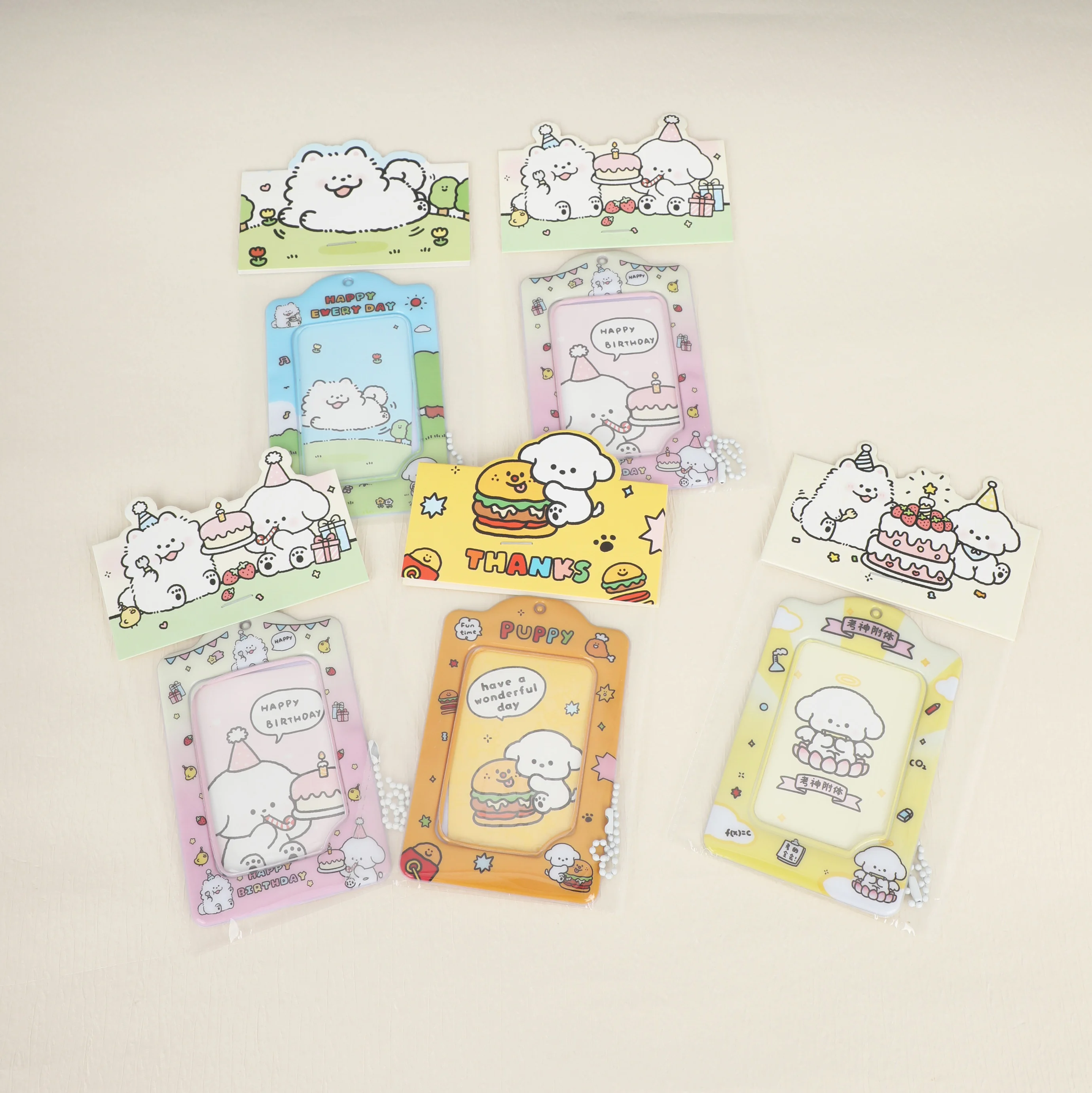 Cute Cartoon Photocard Holder Keychain Photocards Credit ID Bank Card Case Card Protective Sleeve Photo Display Bag Pendant