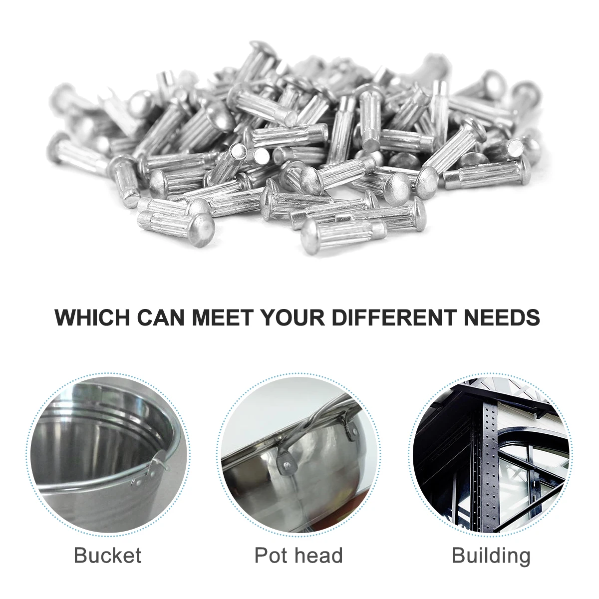 

1500 шт., твердый алюминиевый сплав, устойчивый к ржавчине, установка вывесок, круглые фиксированные заклепки с накаткой для длительного обслуживания, жесткие твердые