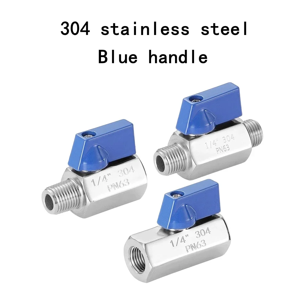 

Mini Ball Valve 1/8 1/4 3/8 1/2 3/4" Bsp Npt Ss304 Sanitary Grade Male Female Threaded Blue Handle Water Oil Acid Homebrew