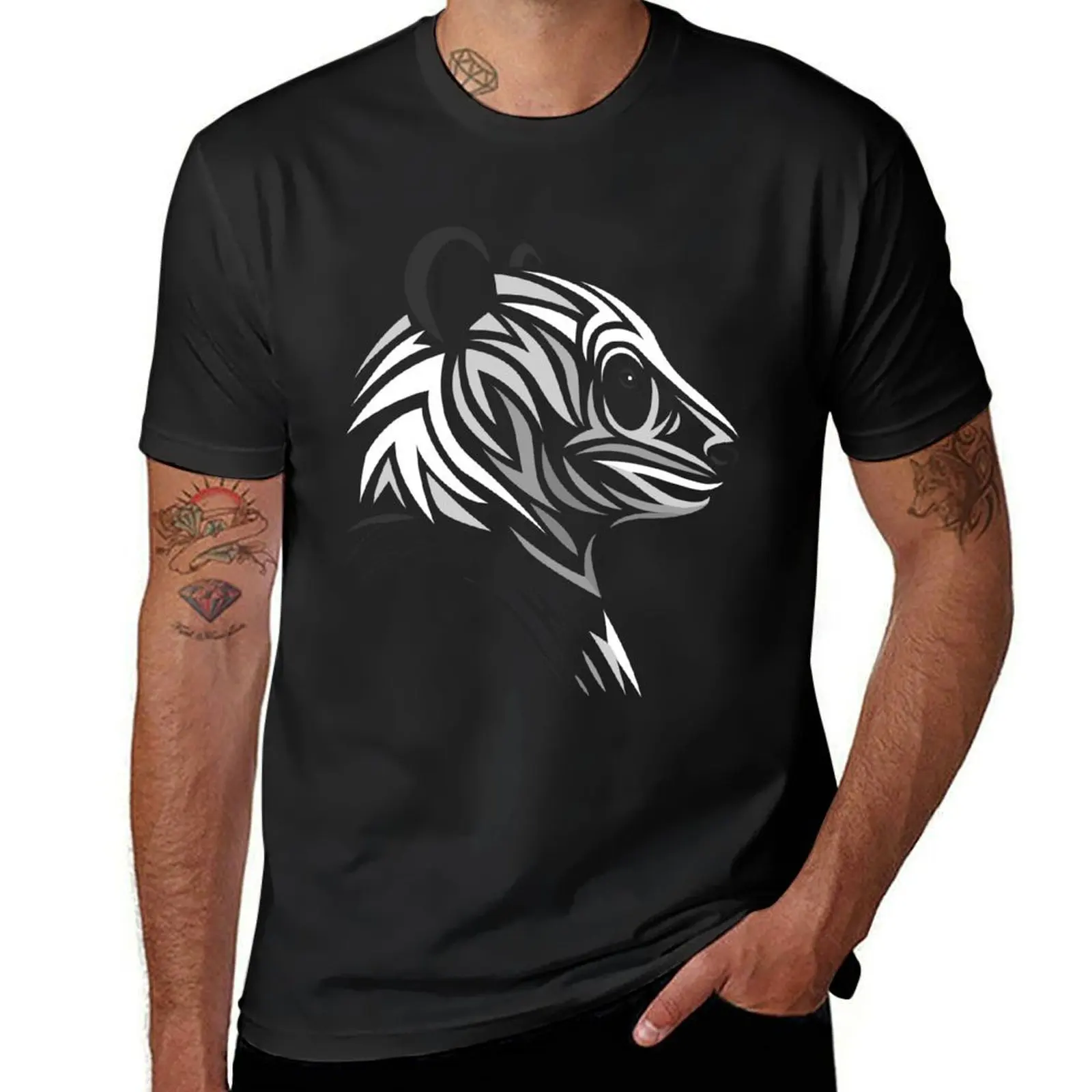 

Panda tribal face T-Shirt football t shirt vintage clothes plus size tops mens plain t shirts