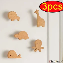 3PCS Wood Hooks Organization Wall Holder Clothes Hanger Keychain Door Hook Bathroom Kitchen Accessories Deco for Home crochet