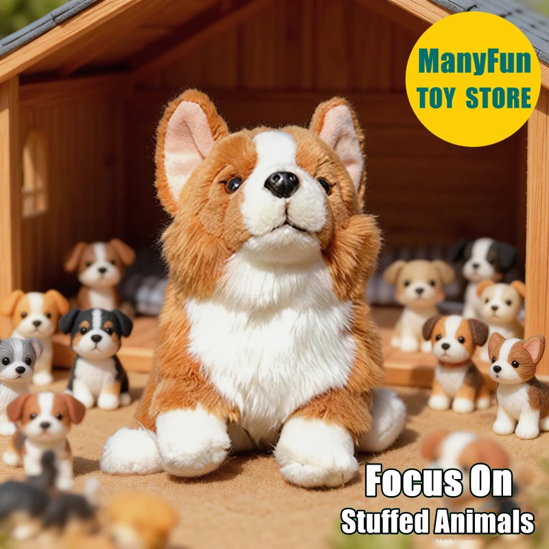 

Realistic Welsh Corgi Dog Plushie Corgi Plush Toy Lifelike Hound Stuffed Animal Simulation Doll Kawaii Toy Gift Collector