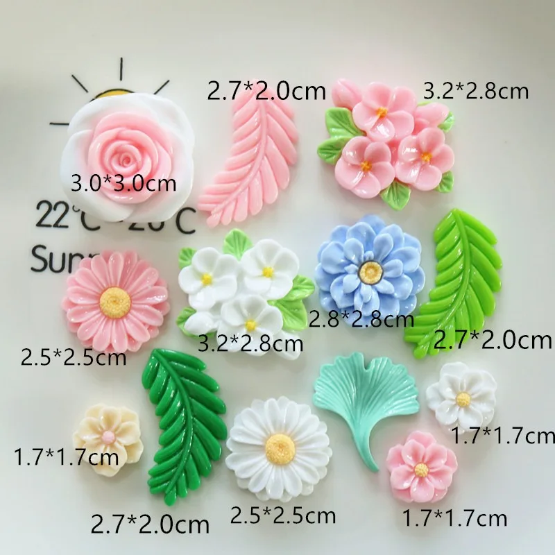 Mini Kawaii  Rose Flower Flat Back Cabochons, Scrapbook, DIY Party Hairpin Accessories, Home Decoration Craft, 10Pcs