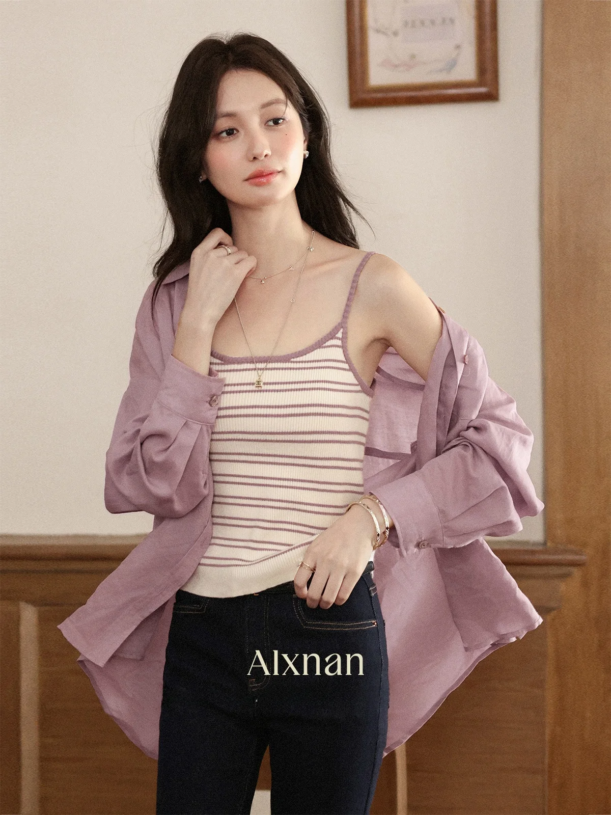 

Летняя новинка: женская майка в полоску, универсальная верхняя одежда для повседневной носки, базовая модель для жаркой погоды, свободный крой.