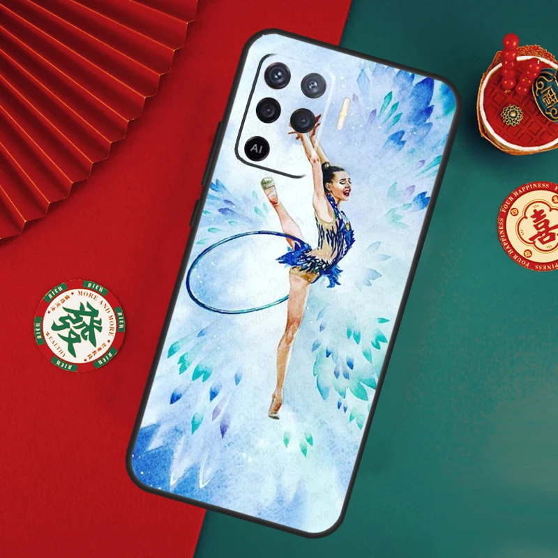 Gymnastics Oil Painting For OPPO A17 A16 A15 A54 A74 A94 A53S A57S A77 A52 A72 A5 A9 A53 A76 A96 A58 A78 A98 Case