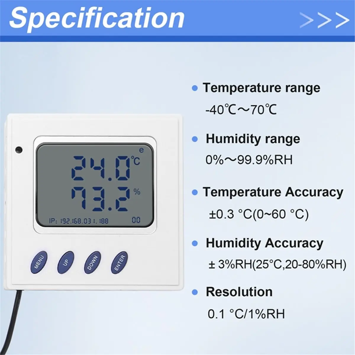 A85P Temperature and Humidity,Temperature Sensor,Ethernet,RJ45,IP,SNMP Protocol , Sht30 Sensor with 2 Meters Lead US PLUG