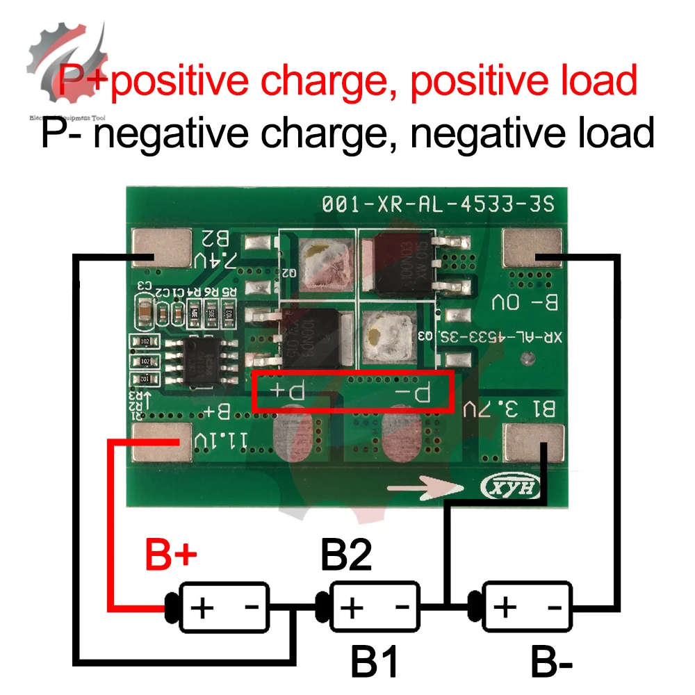 3S 12V 7A 18650 Lithium Battery Protection Board BMS Li-ion Charger Protection Module Anti-Overcharge Over-Discharge