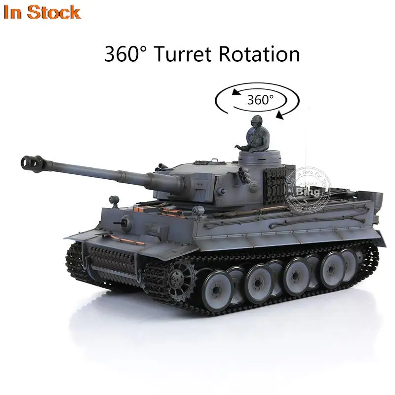 

HENG LONG 1/16 7.0 Plastic German Tiger I RC Tank 3818 W/ 360 Rotation Turret BB Pellets Painted RTR Remote Control Toys TH17248