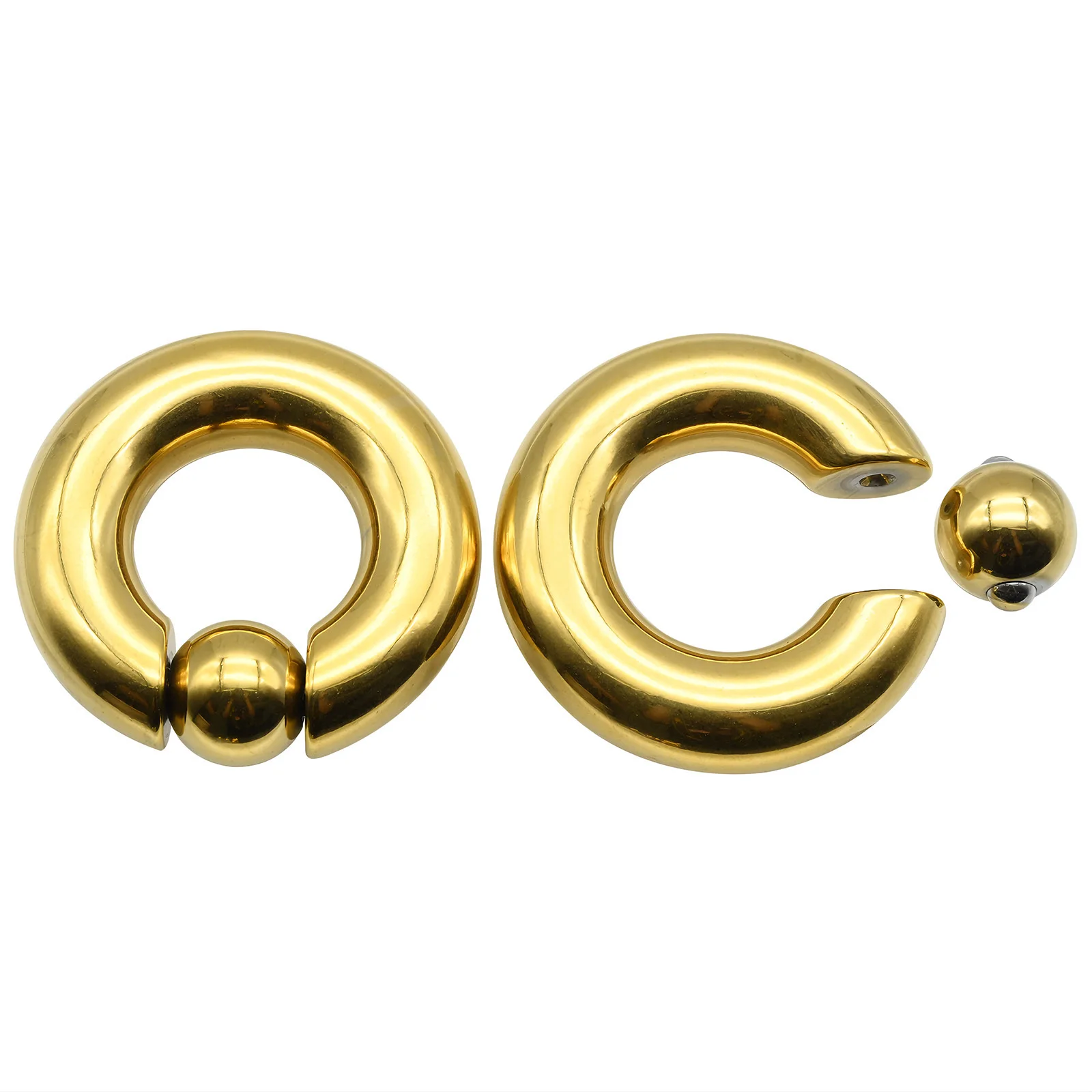 1 peça 00g-0g-12g medidores grandes de aço inoxidável anéis de contas de mola cativa para piercing de septo anéis de nariz orelha hélice bcr joias corporais