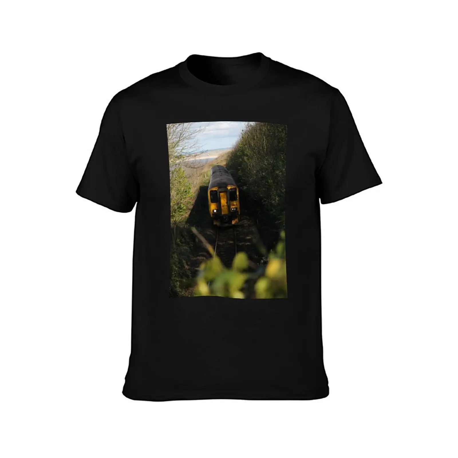 St. Ives Train T-Shirt, Summer Casual Cotton Tee, Oversized Streetwear Tops, Vintage Graphic Print, Loose Fit Short Sleeve