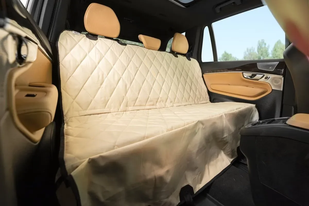 Luxury Beige Pet Dog Car Seat Cover for Back    Waterproof Protector