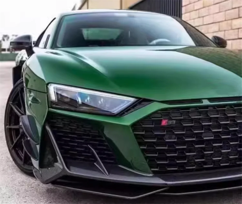 

For Audi R8 Auto Parts Cap Style Carbon Fiber Front Spoiler Front Lip Front Splitter Fan Blade for Audi R8 2021-2023