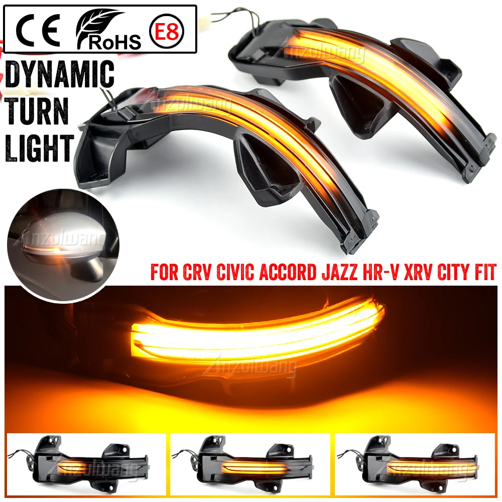 Dynamic Blinker Sequential Indicator LED Turn Signal Light For Honda Odyssey City CR-V Fit Jazz Elysion Accord