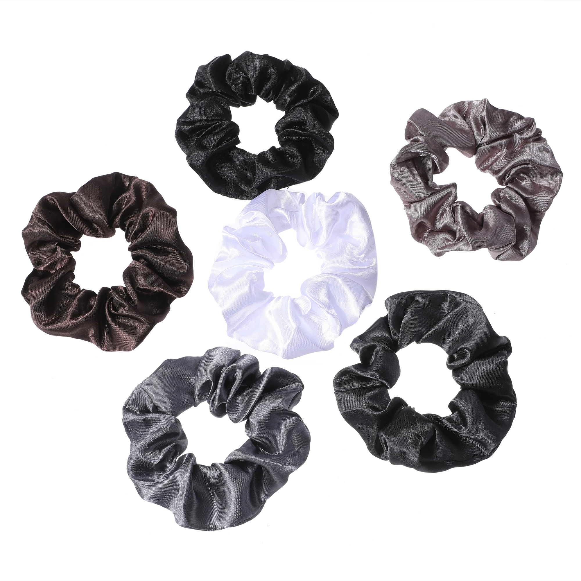 1/6/150/60/50/30/20PCS Vintage Satijnen Haar Scrunchies Elastiekjes effen Kleur Vrouwen Meisjes Hoofddeksels Paardenstaart Banden Accessoires