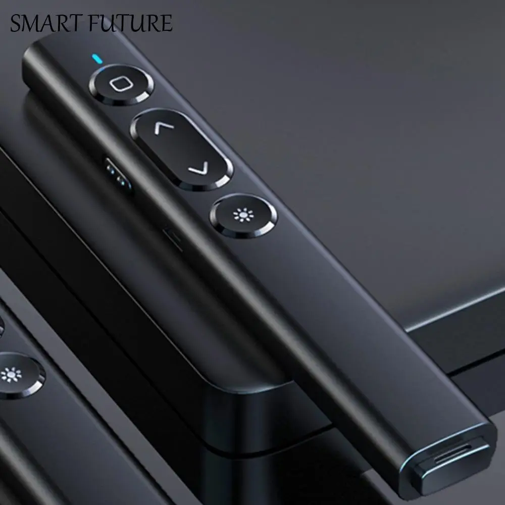 قلم تحكم باور بوينت بلون سادة، مؤشر عرض تقديمي قابل لإعادة الشحن لجهاز استقبال PPT الاحترافي المزدوج الرأس #1