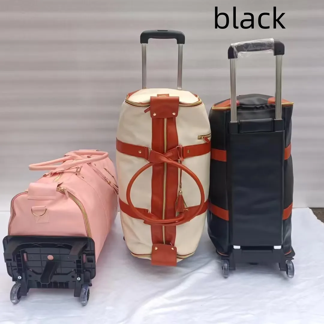 Large Capacity Trolley Travel Bag Fashion Portable Folding Fitness Bag Woman Men Go Outdoor Creative Bags Pull Cart Trolley Bag