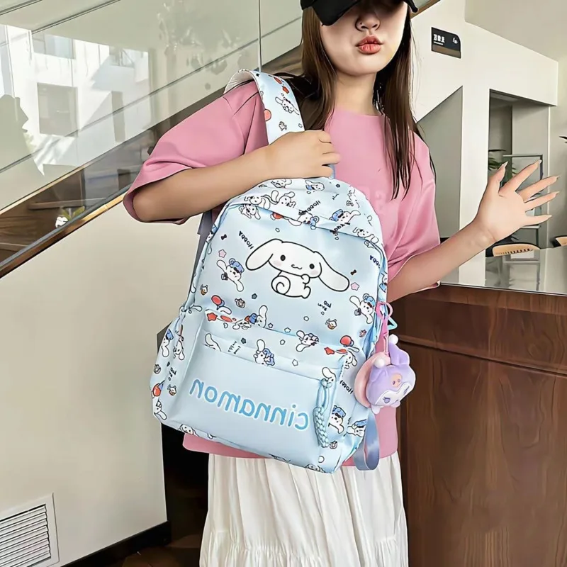 MINISO Sanrio Cute Backpacks Kuromi Hello Kitty Student Backpack Cartoon Anime School Bag Girl Casual Travel Commute Knapsack