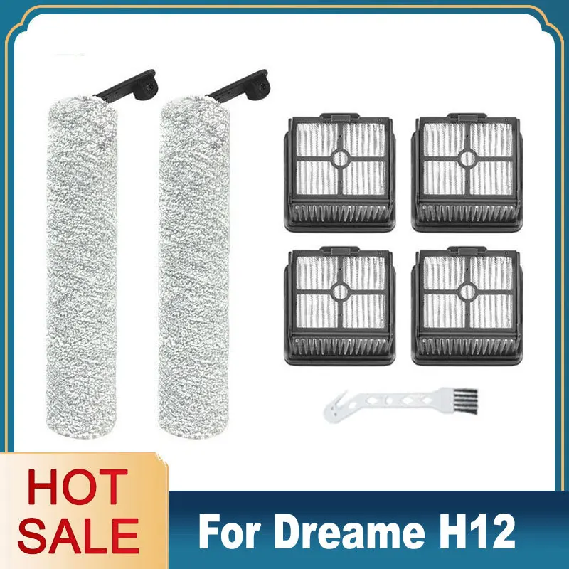 Brush Filter For Dreame H12 Wet & Dry Cordless Vacuum Cleaner Accessories Replacement Spare Parts Roller Brush Hepa Filter