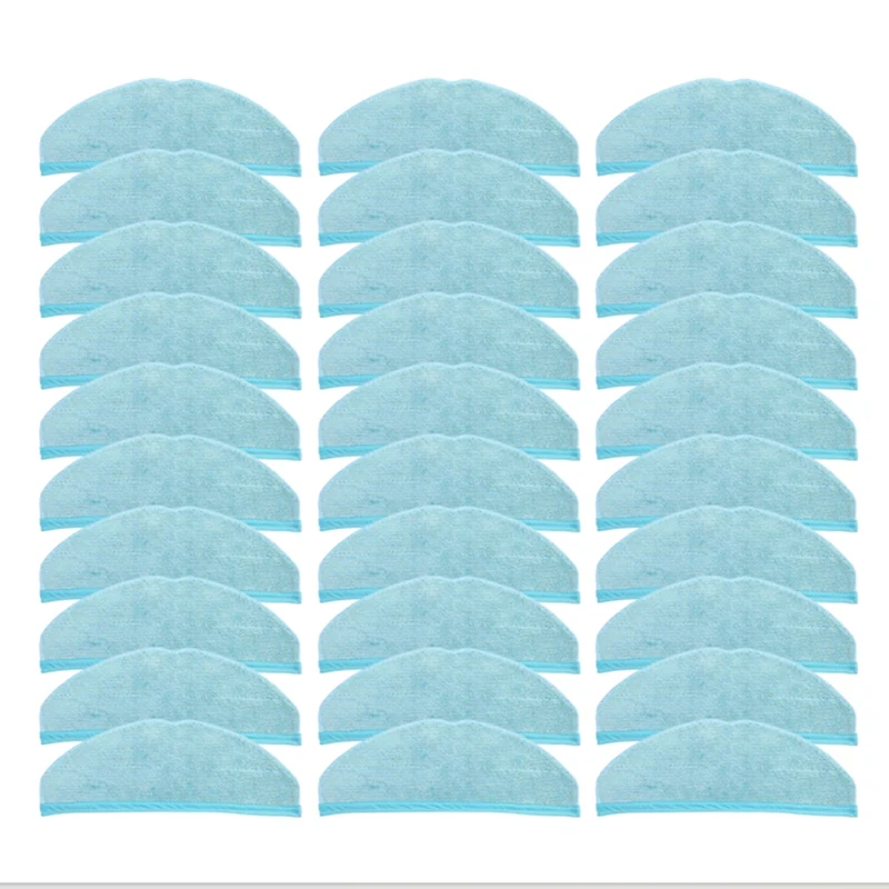 30 Pcs Mop Cloth Pads For Conga 8090 Ultra / 9090 Robot Vacuum Cleaner Rag Microfiber Cleaner Rags Vacuum Cleaner Spare Parts