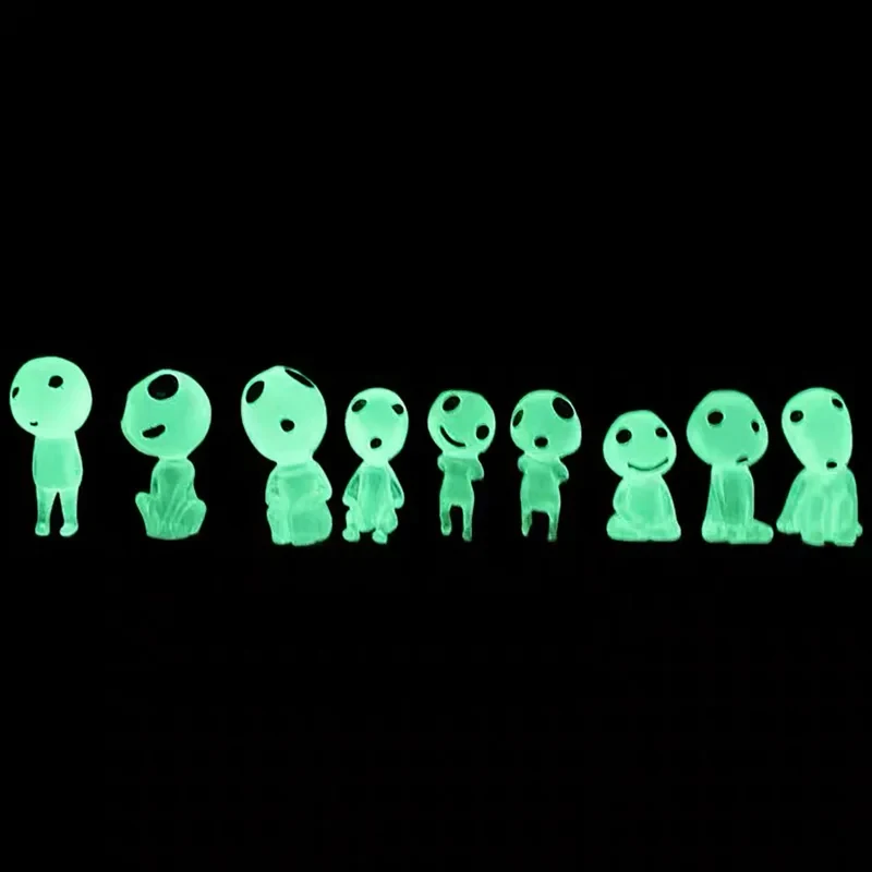 Luminous Elves Mini Figures Fish Tank Decor Kodama Glow in The Dark Figures Garden Micro Flower Potted Landscape Ornament view 5