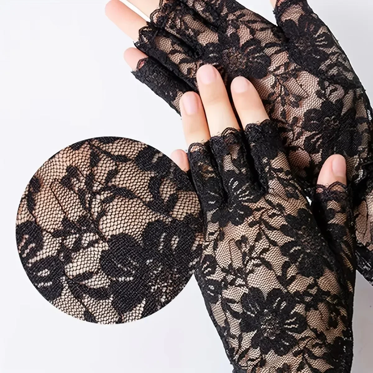 Summer Women's Lace Lace Half Finger Sunscreen Gloves Touch Screen Outdoor Cycling Driving Electric Bike Wedding Wedding