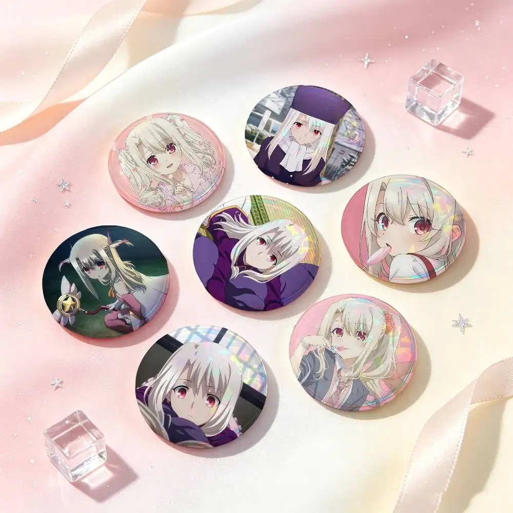 Illyasviel Von Einzbern Anime Figure Badges Button Round Creative Pin Brooch Badge Bag Decor Accessories Fans Friends Gifts