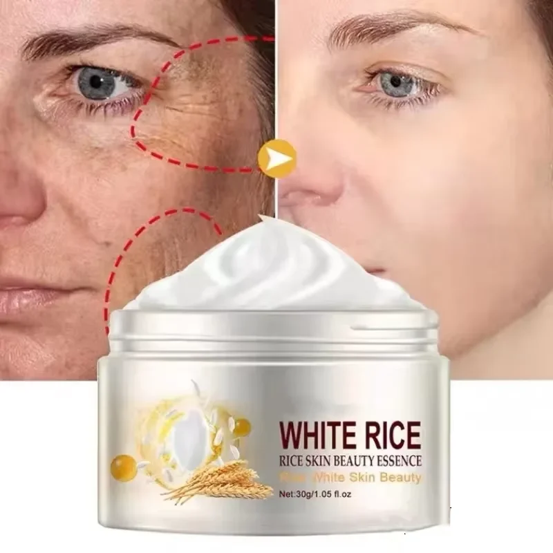 

White Rice Whitening Face Cream Remove Dark Spots Fade Freckle Melanin Anti Wrinkle Aging Moisturizing Brighten Beauty Skin Care