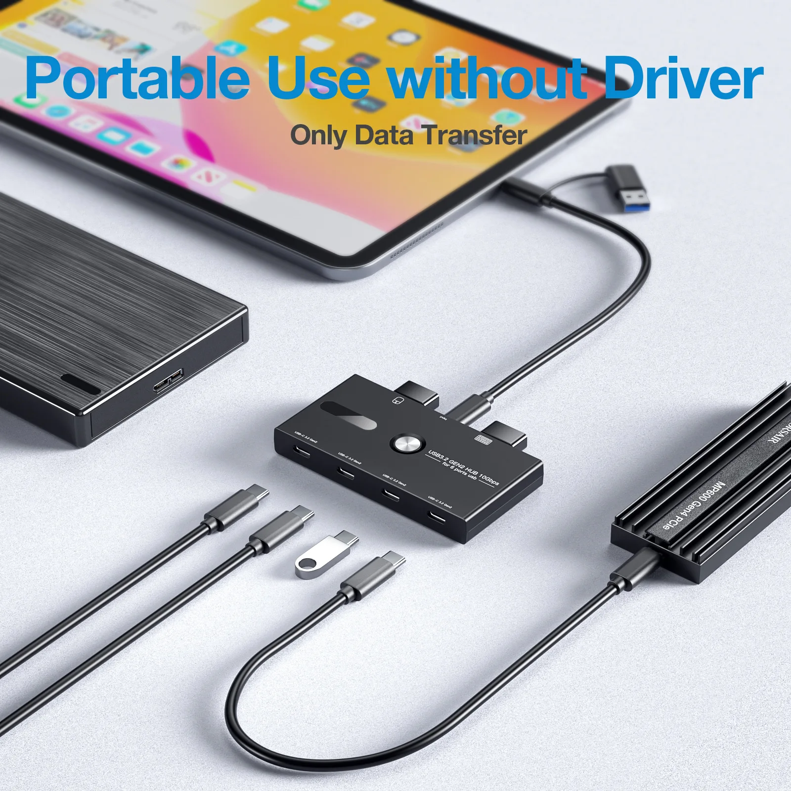 Imagem -04 - Adaptador de Estação de Ancoragem para Laptop Usb c Hub 10gbps Portas tipo c 3.2 Gen Ipad pc Acessórios