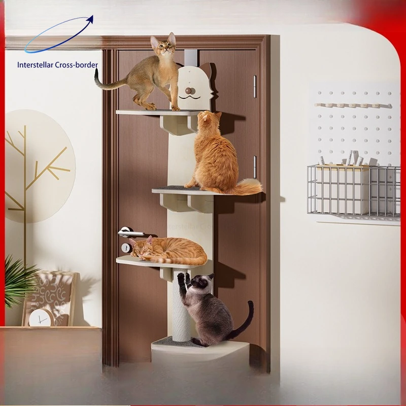 

Настенная деревянная лежанка-когтеточка для кошек: компактная, прочная, многофункциональная игрушка-когтеточка для домашних кошек, с защитой от опрокидывания