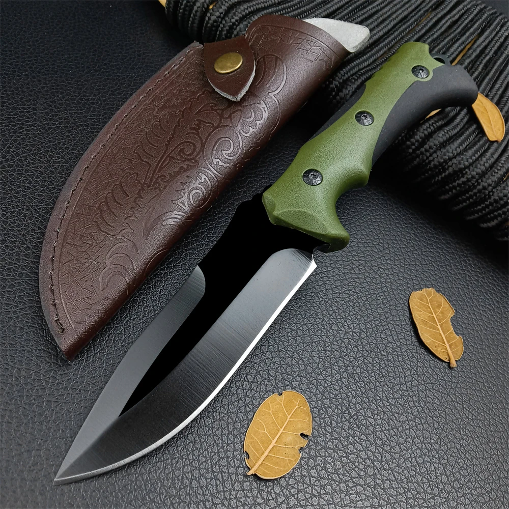 

New High Quality EDC Fixed Blade 440 Steel Blade ABS Handle Full Tang Outdoor Camping Hunting Survival Tool with Leather Sheath