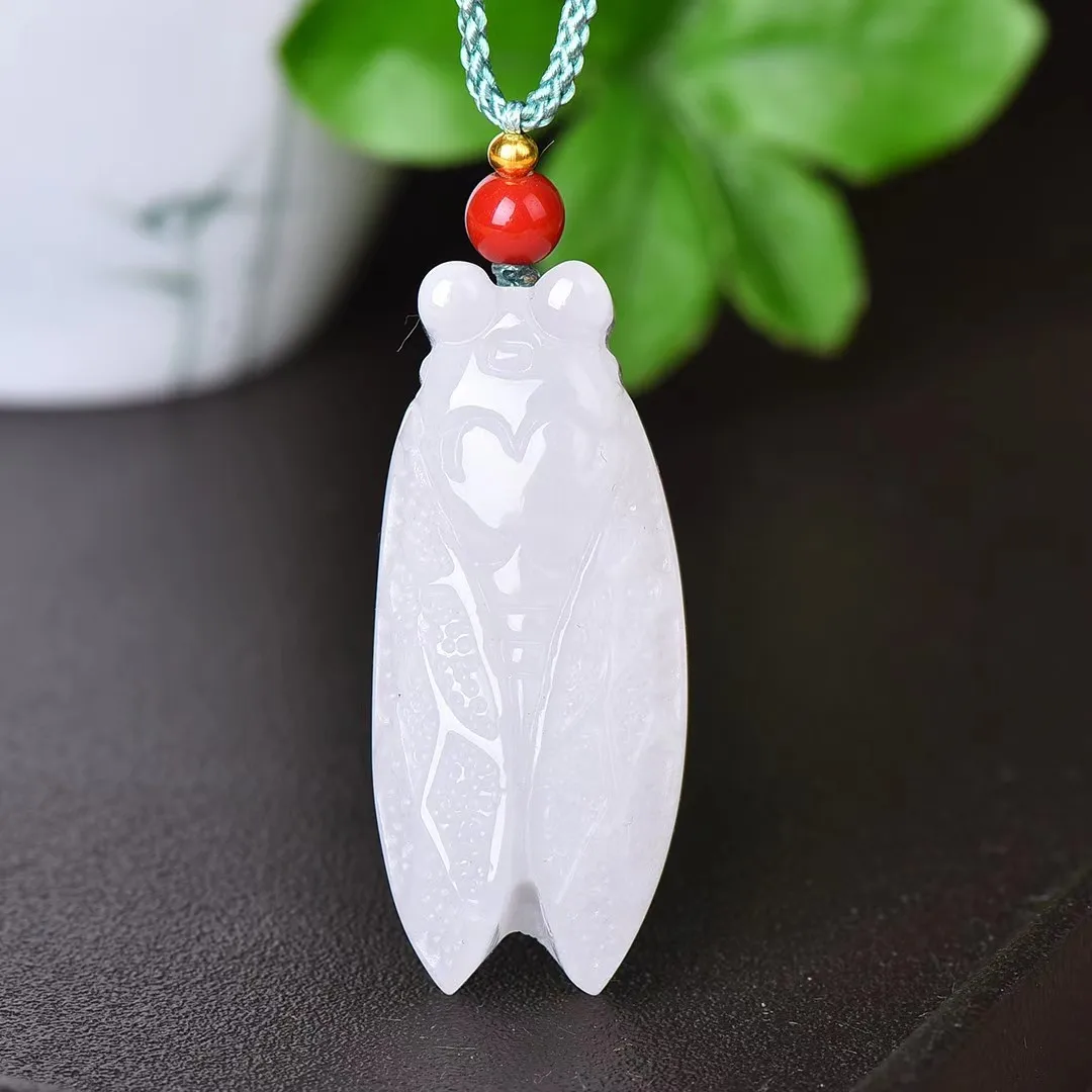 Hot Sale Boutique Fashion Jade Animal Cicada Pendant Lucky Gift for Friends