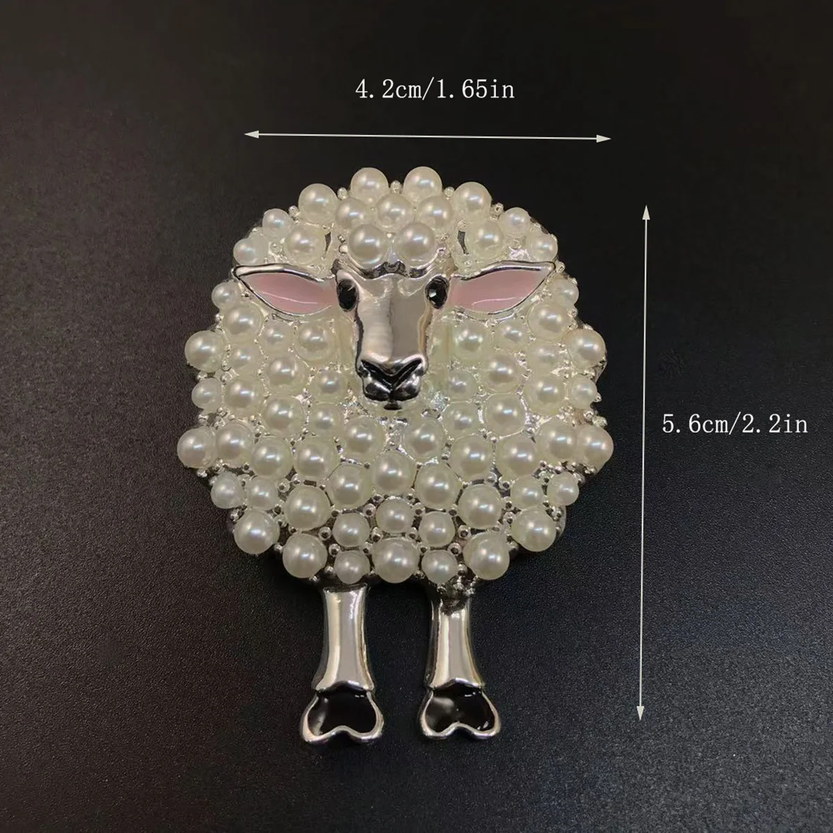 Jolie broche en forme d\'animal de dessin animé incrustée de perles, jolie broche en forme de mouton pour filles, accessoires de fête de noël, bijoux