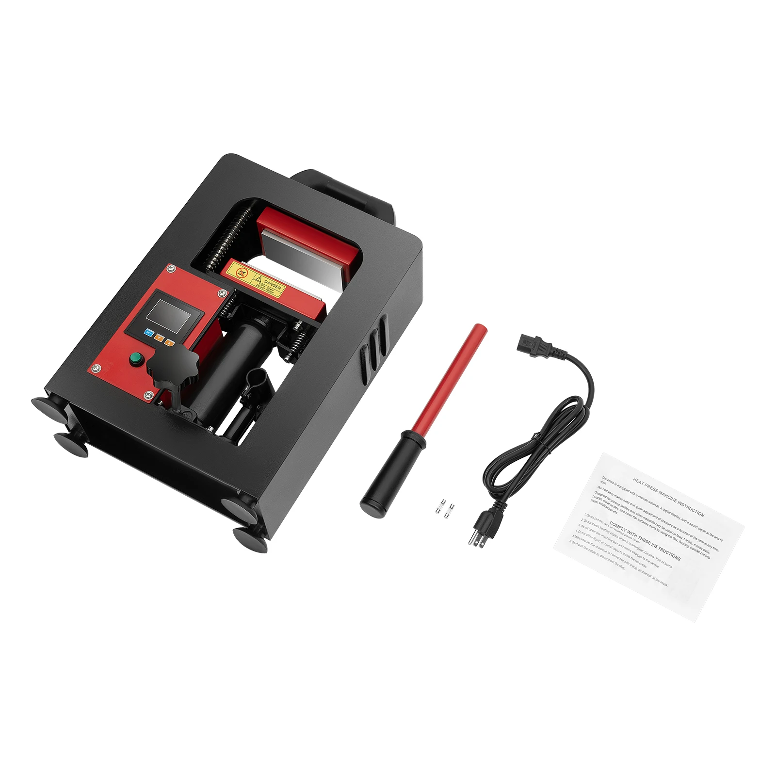 Pressa di calore idraulica da 5 tonnellate 110V 900W Pressa di riscaldamento a piastre doppie Display digitale per piastre di pressa di calore da 2,4 * 4,7 pollici