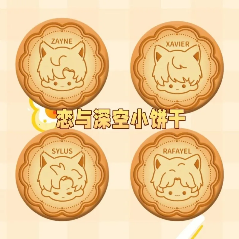 Badge en forme de cookie pour femme, motif Love And Deepspace Game, avec oreilles de chat mignonnes, style anime, pour sac, pour fans, mini décoration, Zayne Xavier Sylus Rafayel