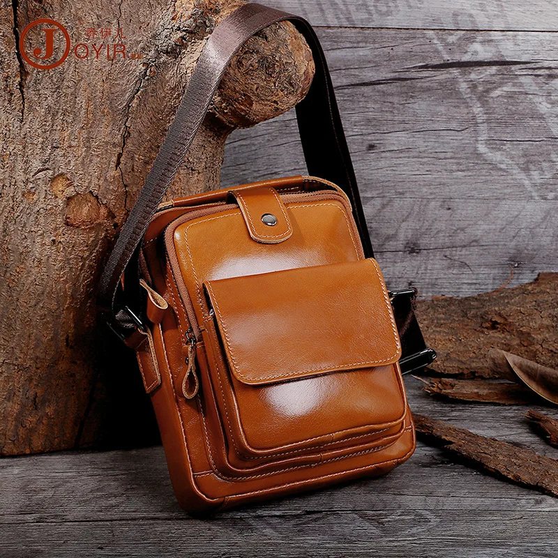 

Customized Men's Real-Leather Bag First Layer Cowhide Men's Shoulder Messenger Bag Men's Retro Multifunctional Men's Bag Trendy