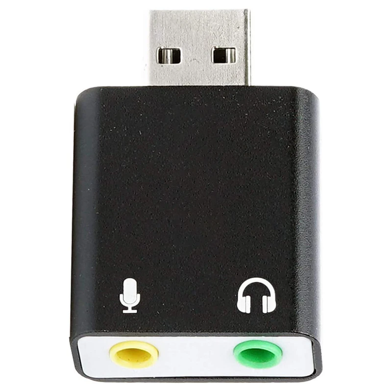 ترقية ميكروفون TRS مقاس 3.5 مم إلى بطاقة الصوت الخارجية USB 2.0 للكمبيوتر الشخصي