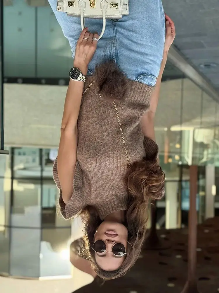 

HH женские летние шикарные вязаные топы рыже-желтого цвета с кисточками, пуловеры, женские новые модные жилеты без рукавов с круглым вырезом 2025