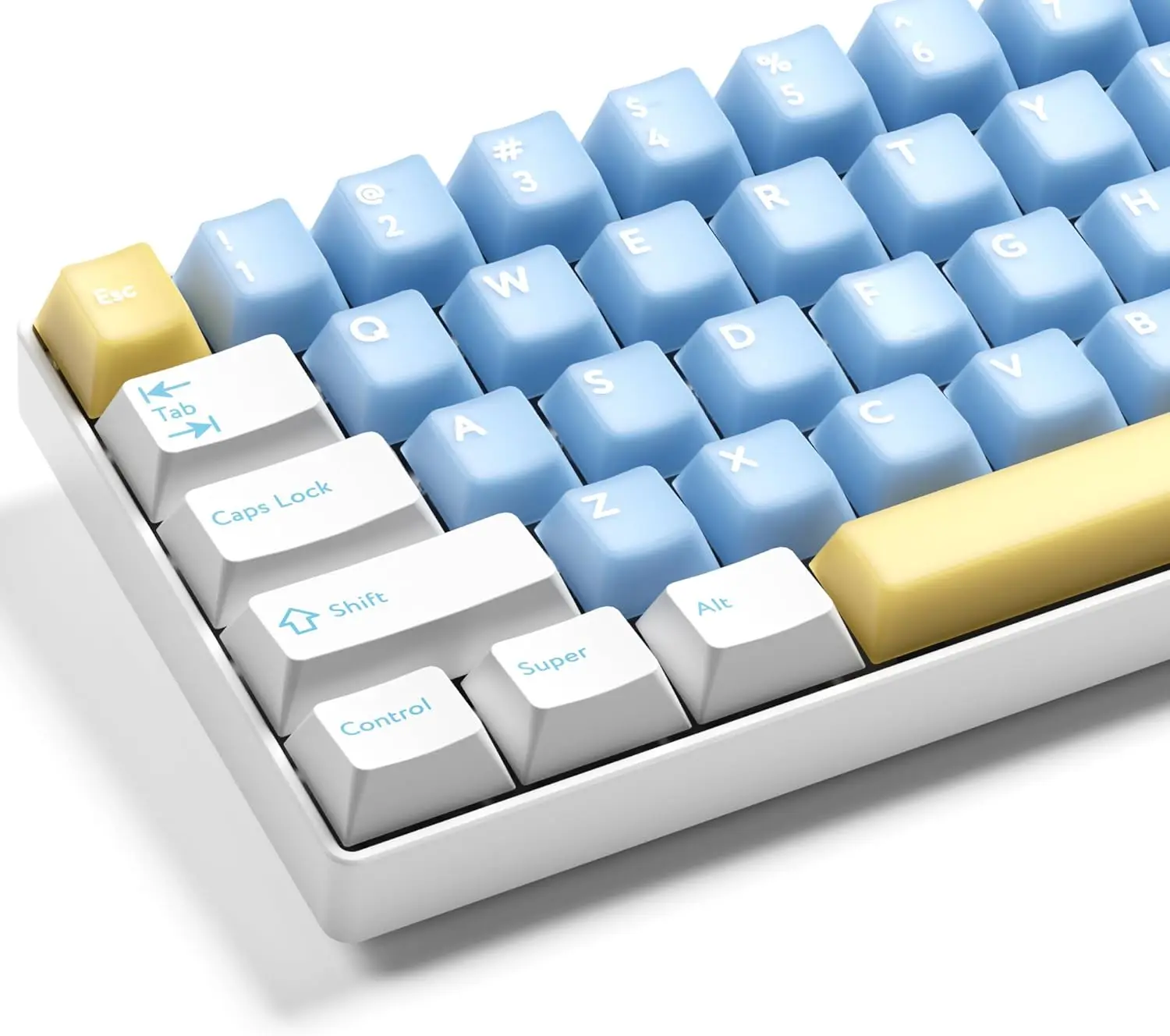 Double Shot PBT Keycaps Set 216 Keys  Cherry Profile Custom Keyboard Keycaps  Jade Translucent Key caps Compatible with 61/64/68